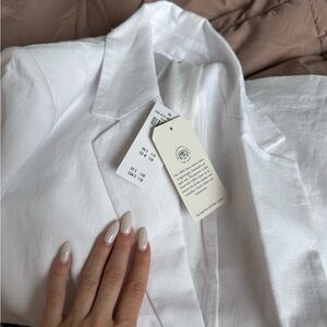 Abercrombie & Fitch Premium White Linen Blazer